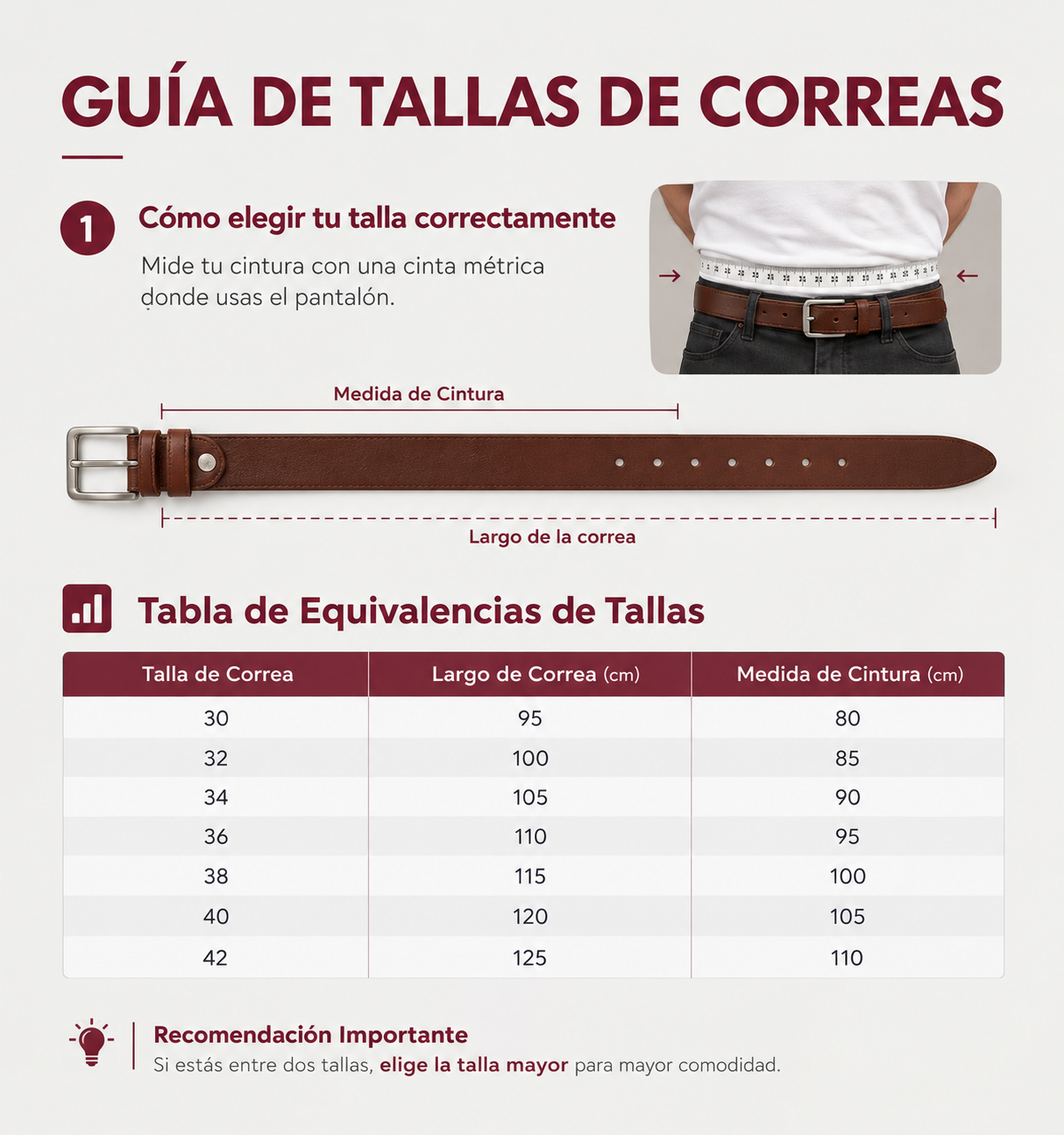 Guía de tallas de correas Grunts