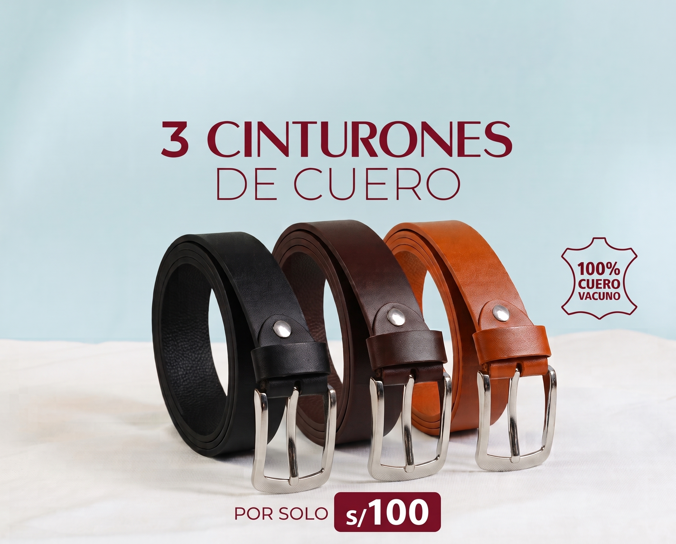 3 correas de cuero Grunts
